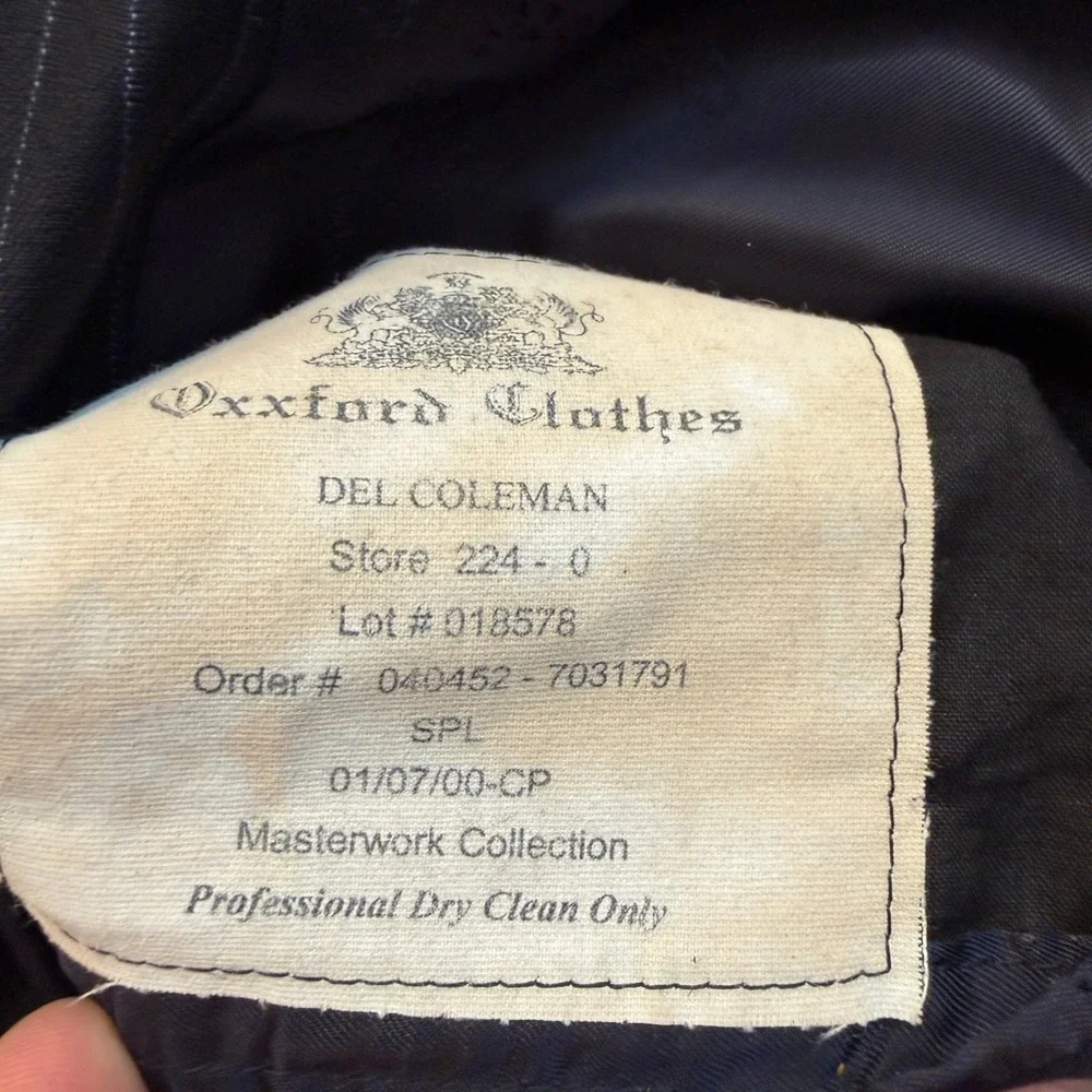 Oxxford Clothes Syd Jerome Blazer Men 42R Navy Blue Pinstripe Super 150s Wool